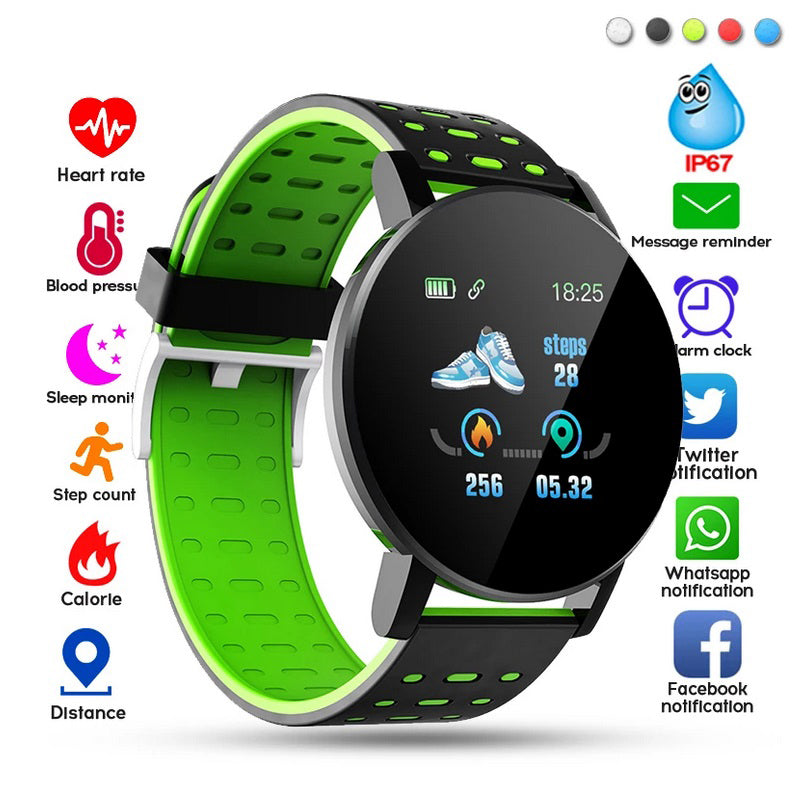 119Plus Smart Watch Men Women Smart Bracelet LED Smartwatch Waterproof Touch Screen Bracelet Sport Smartband Fitness Tracker