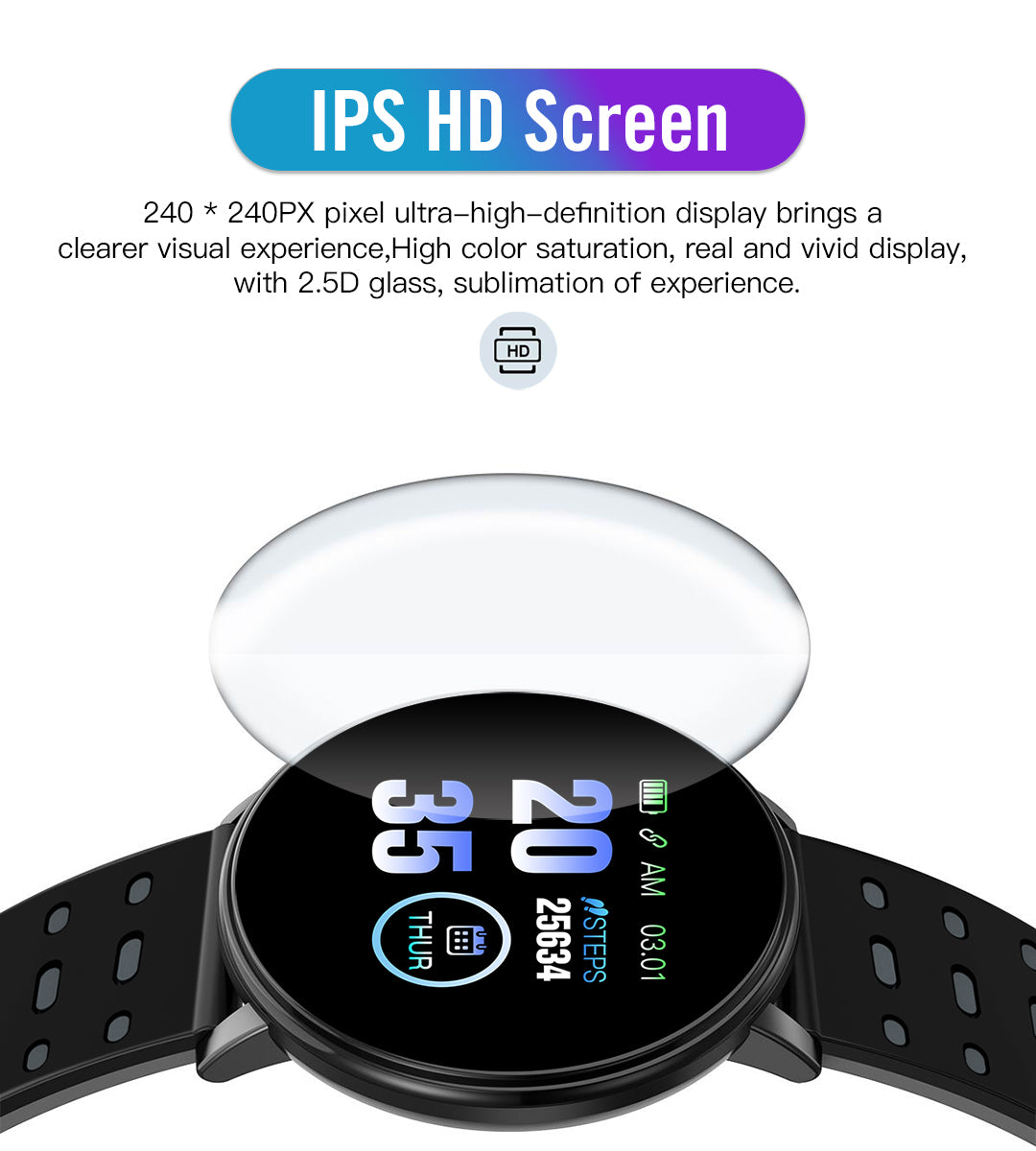 119Plus Smart Watch Men Women Smart Bracelet LED Smartwatch Waterproof Touch Screen Bracelet Sport Smartband Fitness Tracker