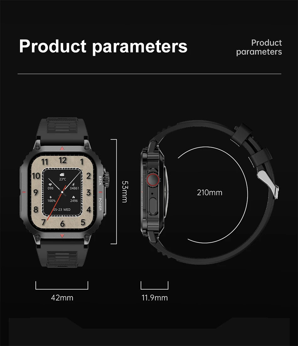 2024 New NFC GPS Sports Smart Watch Men AMOLED HD Screen IP68 Waterproof  Bluetooth Call Outdoor Military SmartWatch For XIAOMI