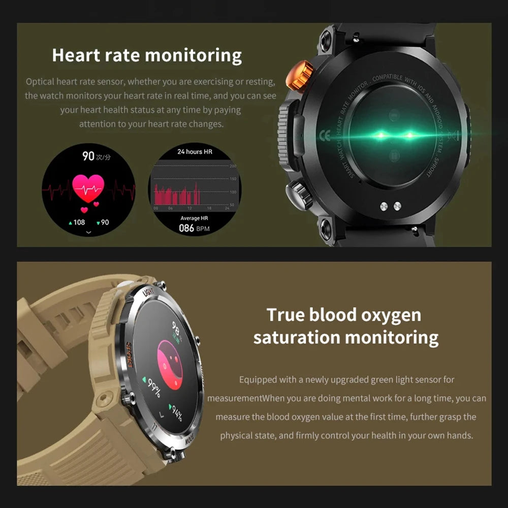 New Smart Watch Men For Android iOS IP67 Waterproof Sport Fitness Watch Bluetooth Call Heart Rate Health Monitor Smartwatch 2024