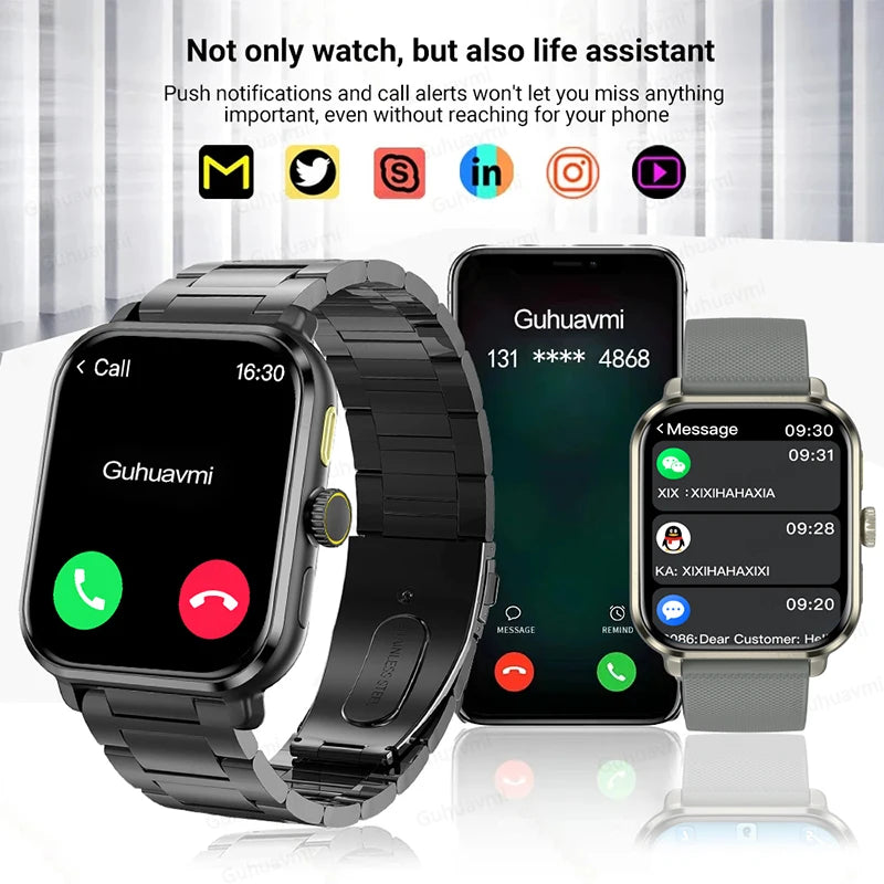 2024 Smart Watch Men 1.85-Inch Bracelet Fitness GPS Tracker Sports Watches Bluetooth Call Smart Clock's Men Smartwatch For IOS