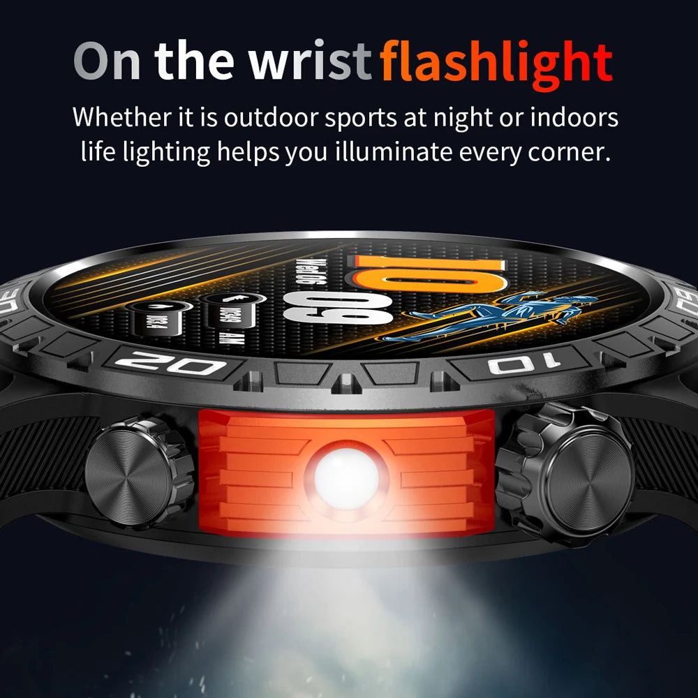 reloj inteligente smartwatch for Men 2024 NEW compatible with android & IOS Flashlight Bluetooth call Compass Sports Modes Watch