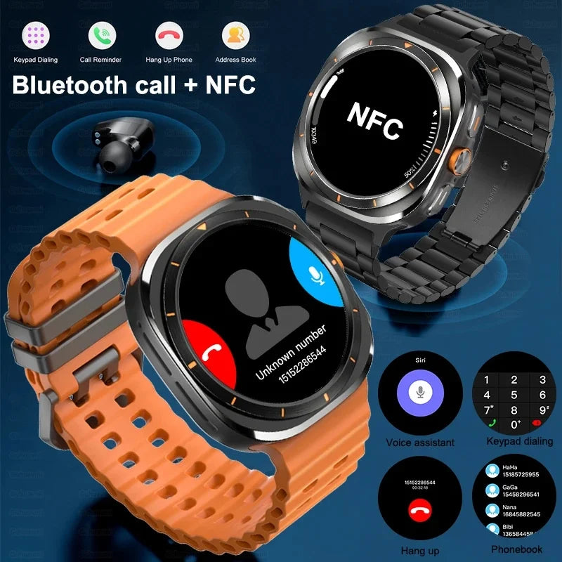 New Smart Watch 7 Ultra Men Health Monitor Compass AMOLED Always Display NFC Bluetooth Call GPS Track Women SOS Smartwatch 2024