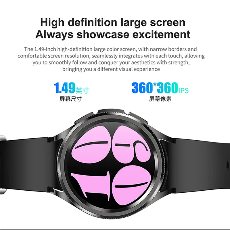 1.46 Inch Large Screen Smartwatch Men Voice Assistant Waterproof Sports Fitness Tracker Bluetooth Call Smart Watch Men 2024 New