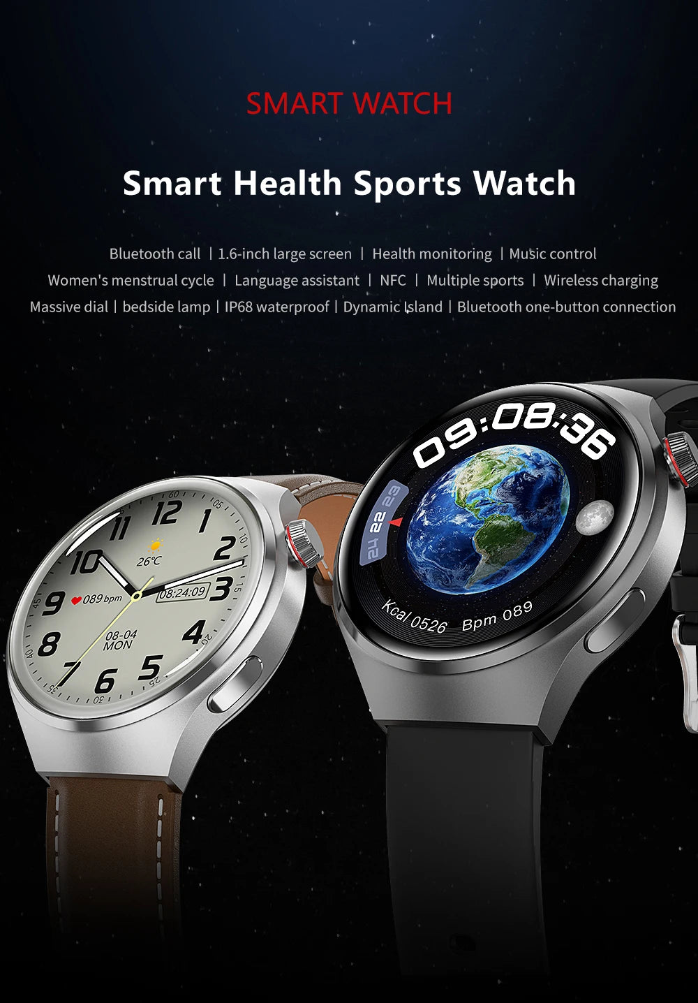 2024 New GPS Track Smart Watch Men 360*360 HD Screen Heart Rate NFC Clock Bluetooth Call High Quality SmartWatch For Android+Box