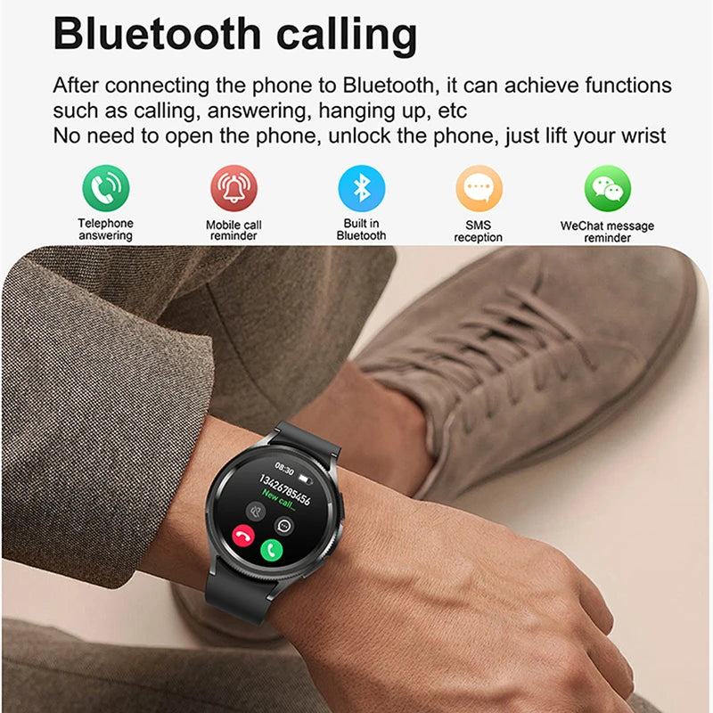 1.46 Inch Large Screen Smartwatch Men Voice Assistant Waterproof Sports Fitness Tracker Bluetooth Call Smart Watch Men 2024 New