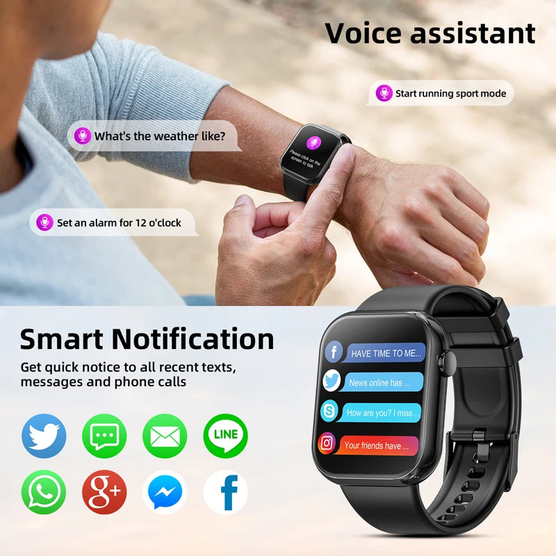 Karchilor 2024 Men'S Smartwatch Bluetooth Call Women'S 1.85 High-Definition Screen Sports Watch Suitable For Android Ios