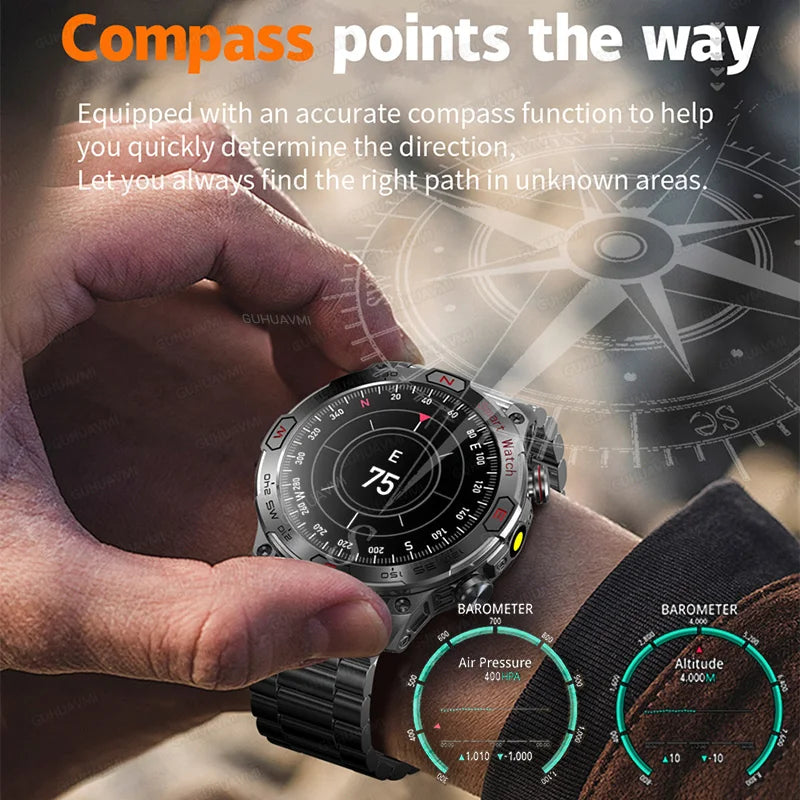 2024 New Outdoor Military GPS Truck Smart Watch Men AMOLED HD Screen Heart Rate IP68 Waterproof Sports Smartwatch For AndroidIOS