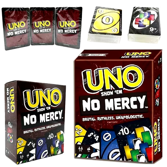 UNO No Mercy - Gioco di Carte per Famiglie CARTE DA GIOCO DIVERTENTI UNO CARDS