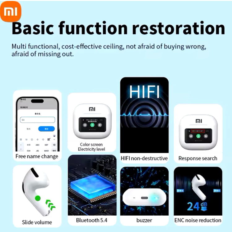 Xiaomi A10Pro Bluetooth wireless earphones with digital HiFi audio quality Smart protective case Sports headphones for sleep