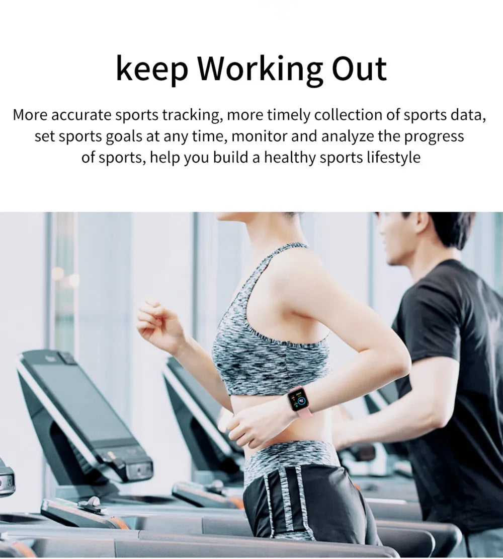 D20 Smart Watch Men Women Bluetooth Sport Fitness Tracker Waterproof Heart Rate Y68 Smartband Fashion Smartwatch for Android IOS