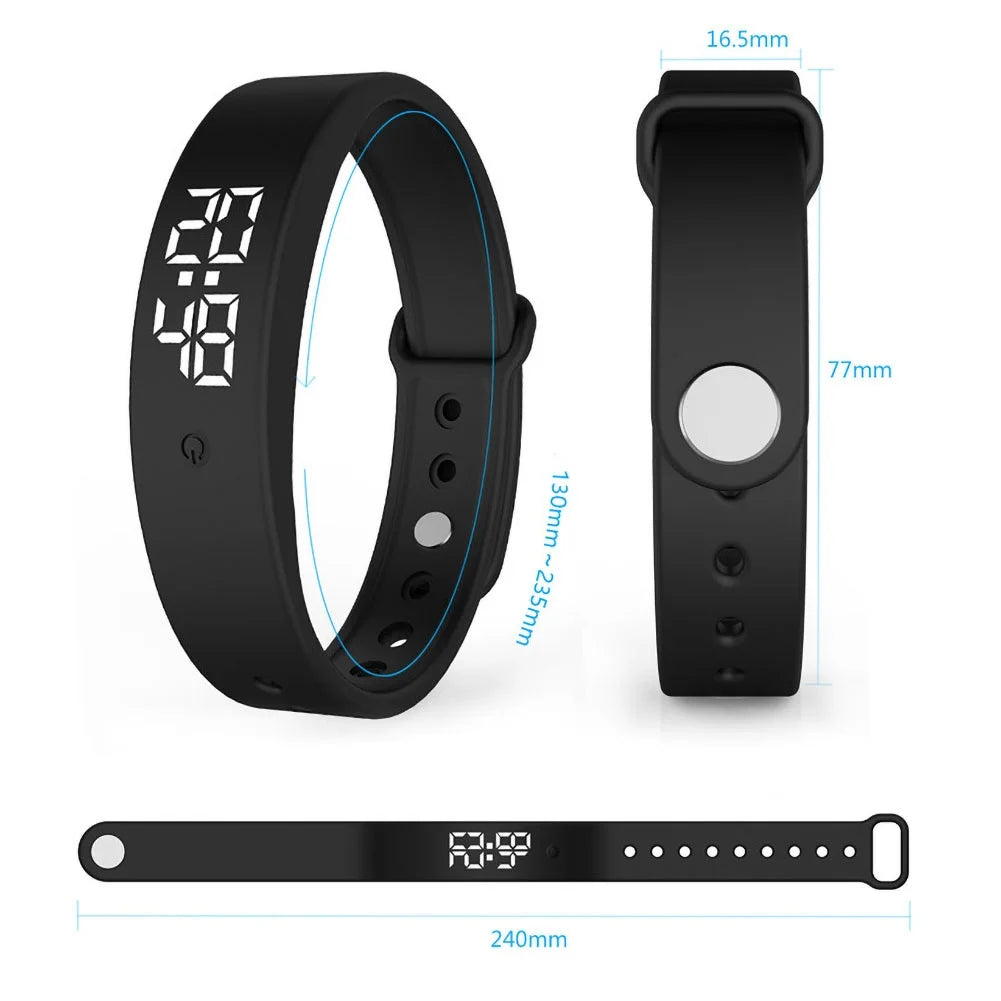 V9 LED Digital Smart Bracelet Clock Body Temperature Monitor Smart Band Wrist Watch Vibration Alarm Sports Wristband Smartband