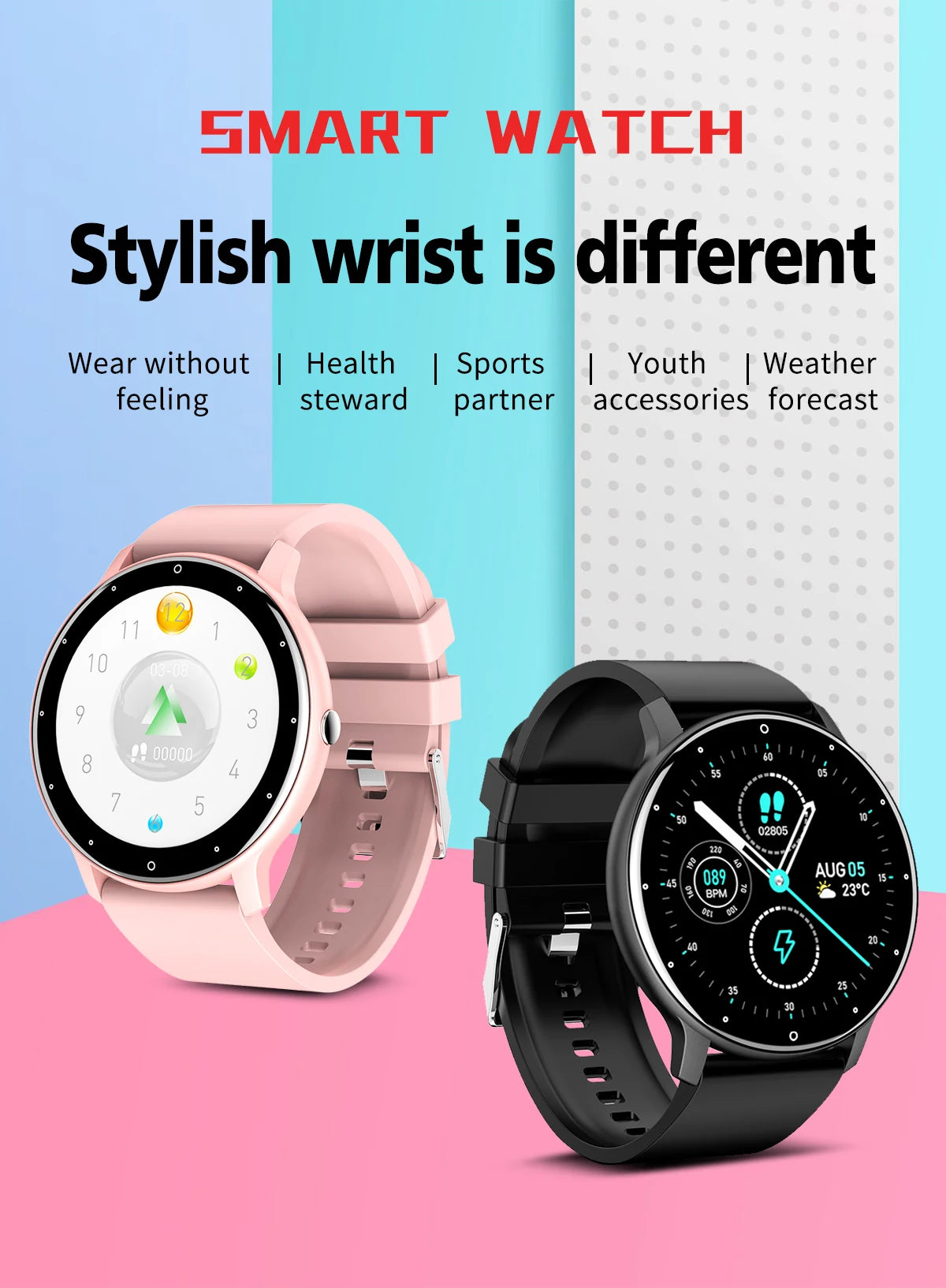 LIGE Smart band Watch Men Real-time Weather Forecast Activity Tracker Watches Sports Ladies Smart Watch Women For Xiaomi Watch