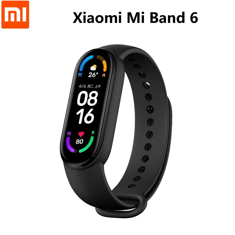 Xiaomi Mi Band 6 Smart Wristband AMOLED Blood Oxygen Fitness Traker Heart Rate Bluetooth Waterproof Miband 5