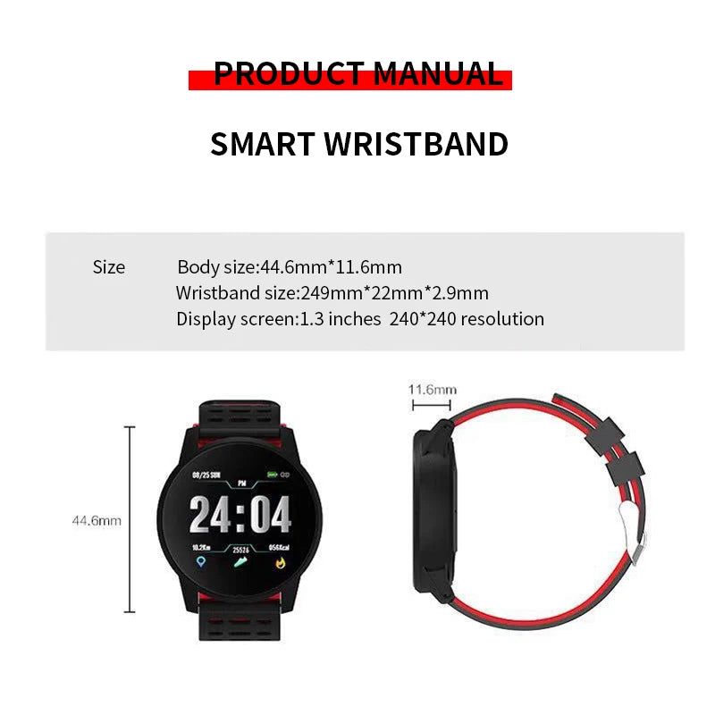 D18 119 Plus Smartwatch For Bluetooth Smart Watch Men Blood Pressure Women Smart Band Sports Tracker Smartband For IOS Android