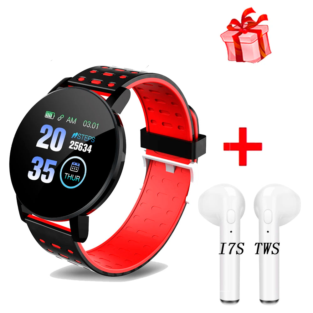 D18 119 Plus Smartwatch For Bluetooth Smart Watch Men Blood Pressure Women Smart Band Sports Tracker Smartband For IOS Android