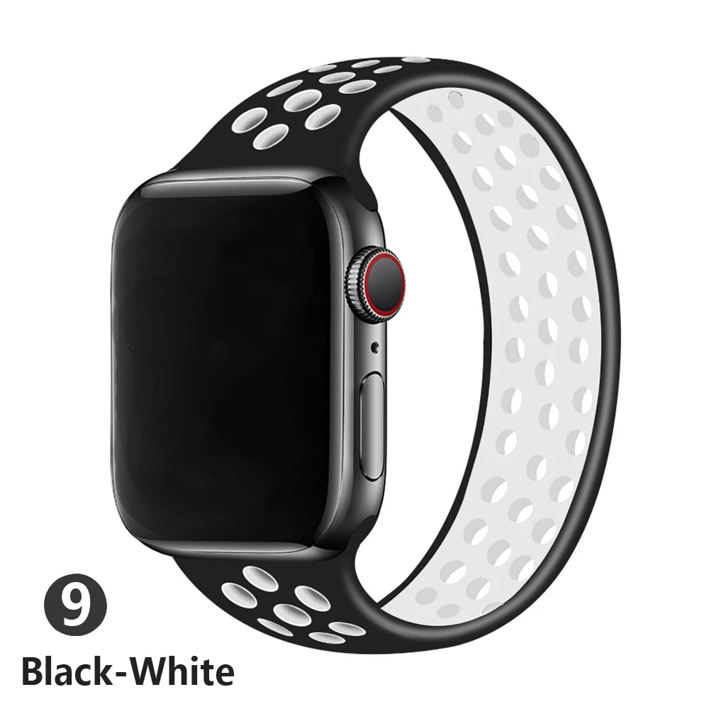 strap For Apple Watch Band 45mm/41mm 44mm 40mm 49mm 42mm 45 mm silicone Elastic solo bracelet iWatch ultra 2 Serie 3 SE 6 7 8 9