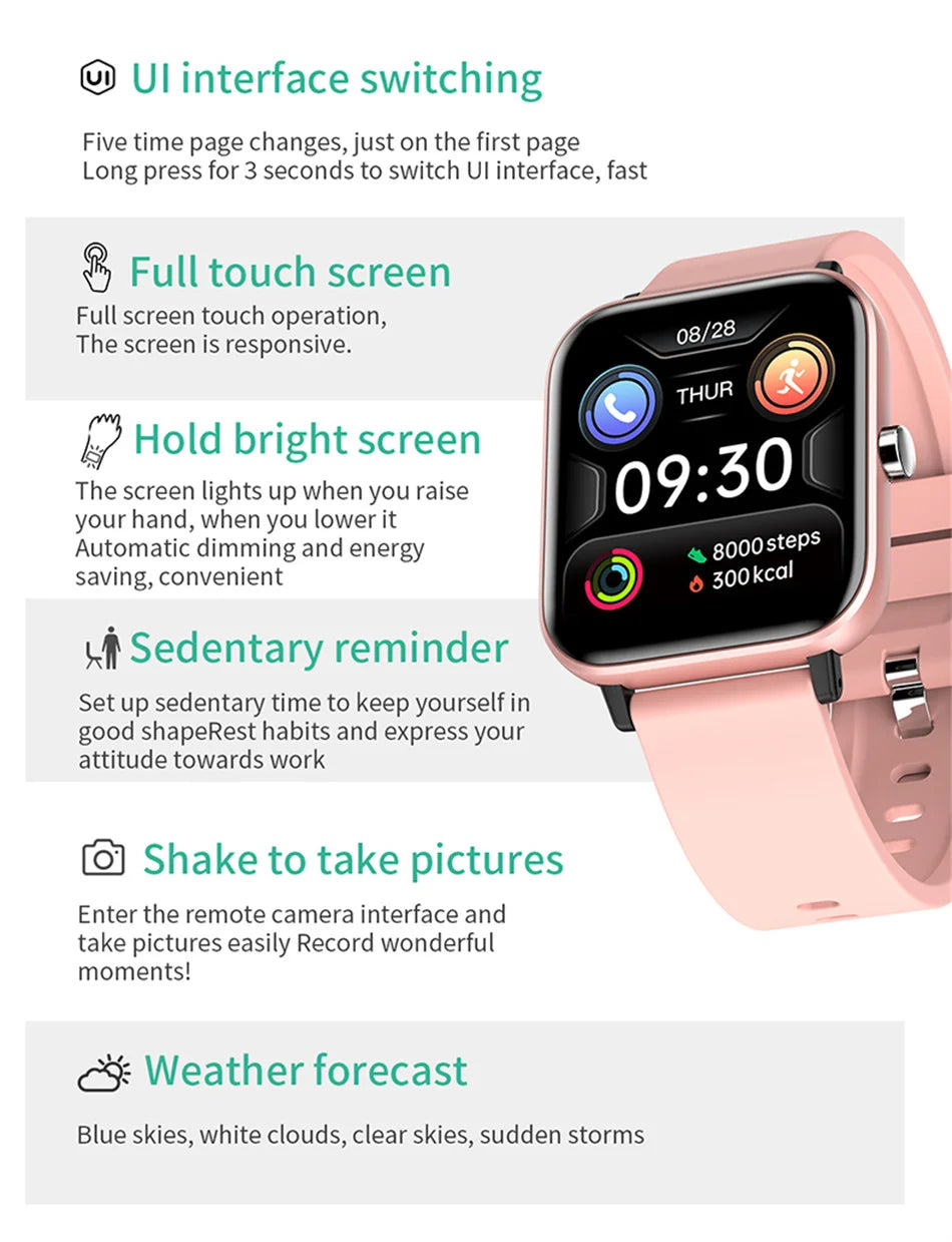 2024 Smart Watch Women Full Touch Bracelet Fitness Tracker Blood Pressure For Xiaomi smart phone Clock Men GTS 2 Smartwatch+Box