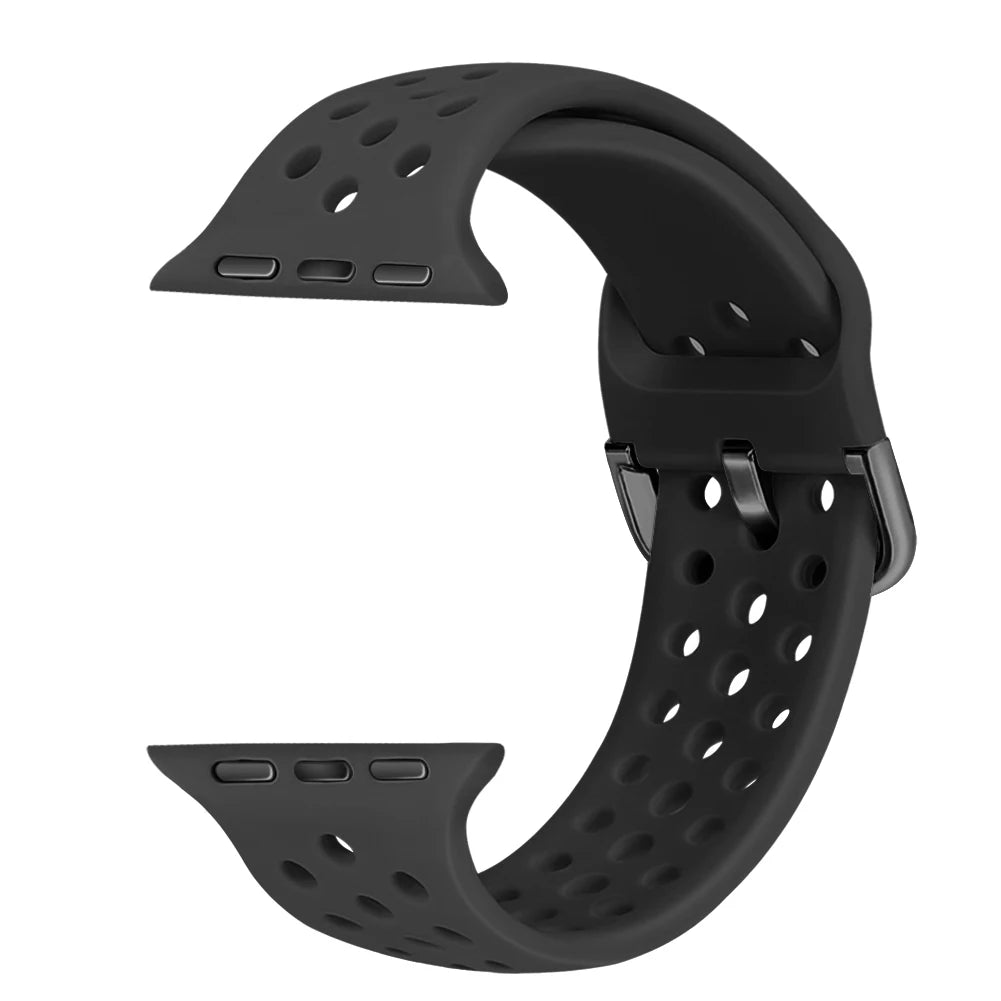 Silicone Strap For Apple Watch Series 9 8 7 41mm 45mm Band Ultra/Ultra 2 49mm Bracelet For Apple Watch SE 7 6 5 40mm 44mm Correa