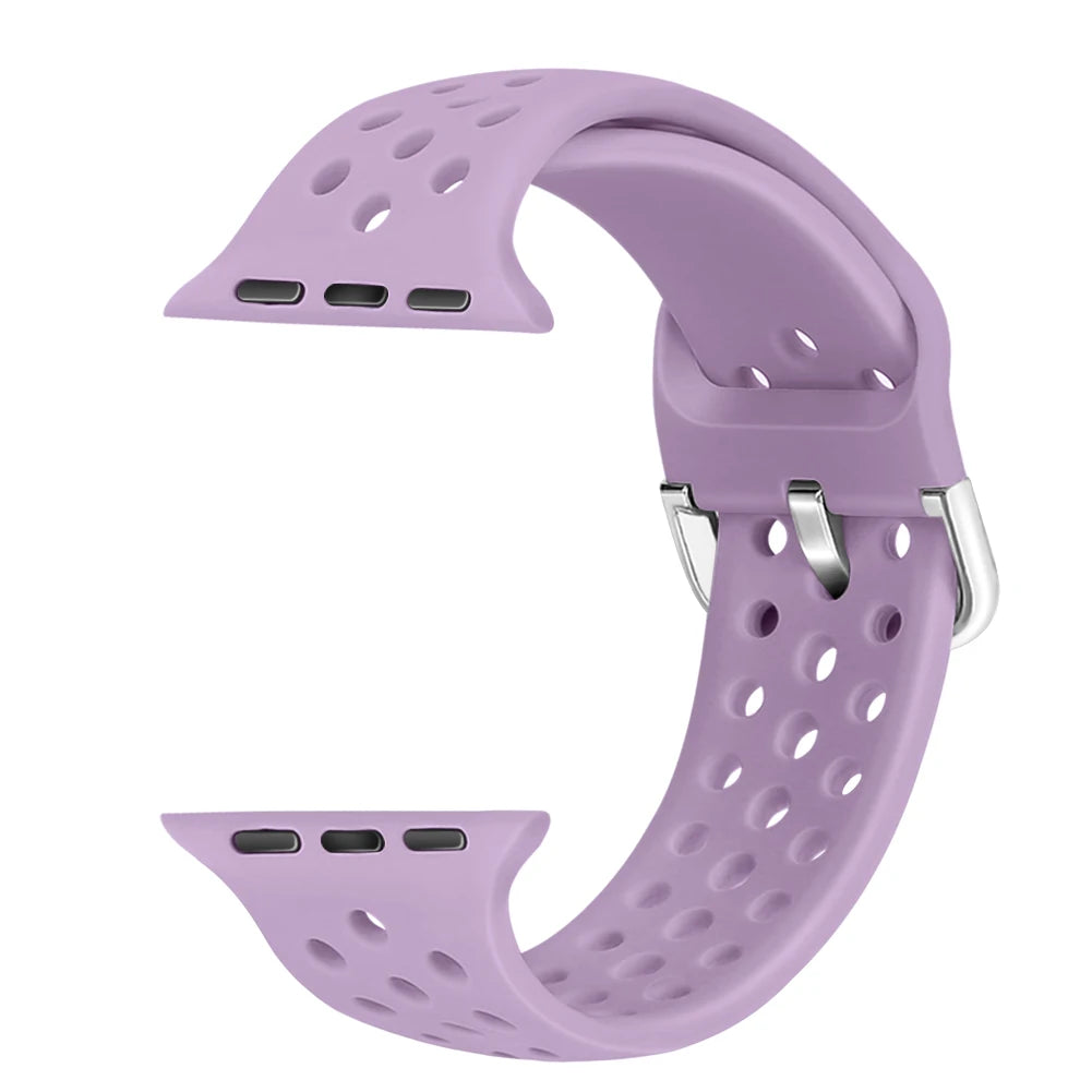 Silicone Strap For Apple Watch Series 9 8 7 41mm 45mm Band Ultra/Ultra 2 49mm Bracelet For Apple Watch SE 7 6 5 40mm 44mm Correa