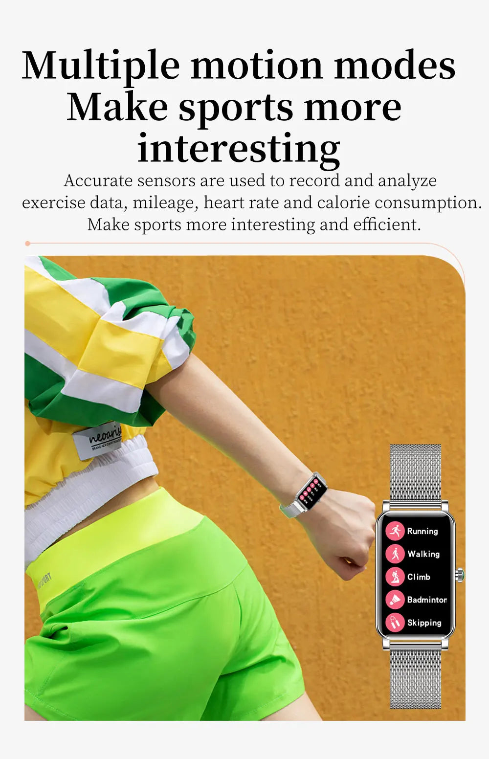 2024 Women Smart Watch Heart Rate Blood Pressure Blood Oxygen Girl Sports Fitness Wristband Multi-sports Mode Metal Watch Clock