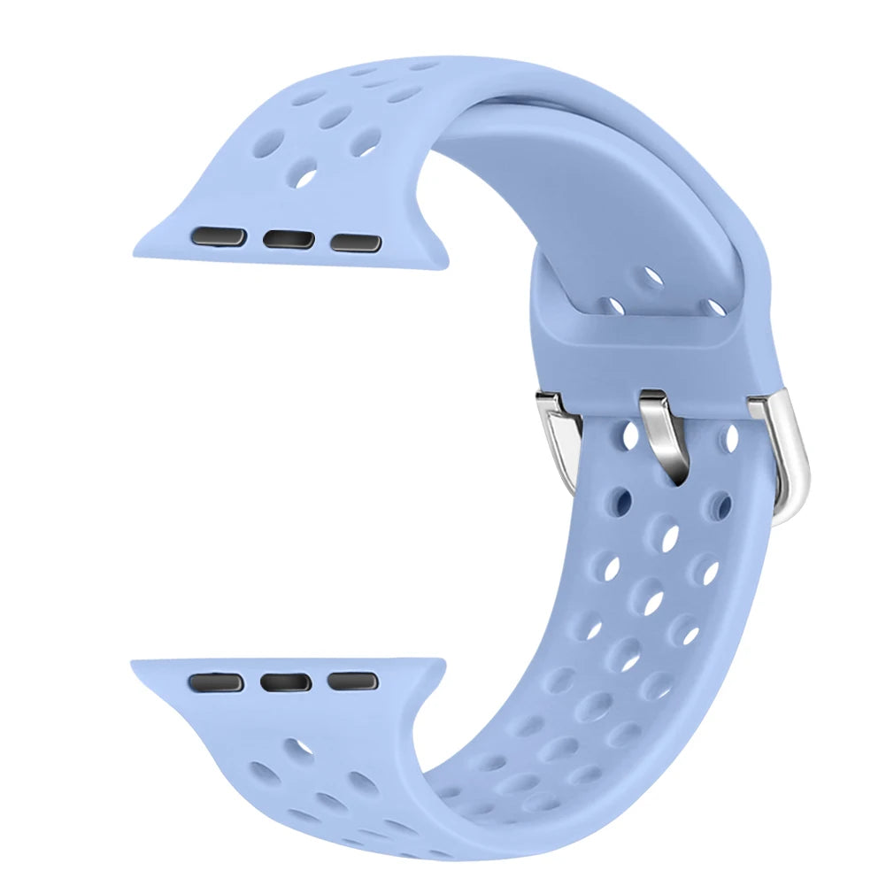 Silicone Strap For Apple Watch Series 9 8 7 41mm 45mm Band Ultra/Ultra 2 49mm Bracelet For Apple Watch SE 7 6 5 40mm 44mm Correa