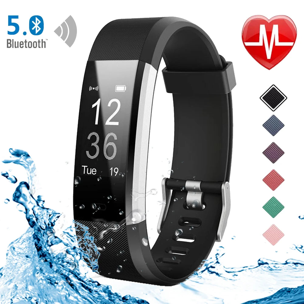 Smart Sports Bracelet Men and Women Pedometer Heart Rate Blood Pressure Fitness Tracker Smartwatch Bluetooth for iOS android+BOX