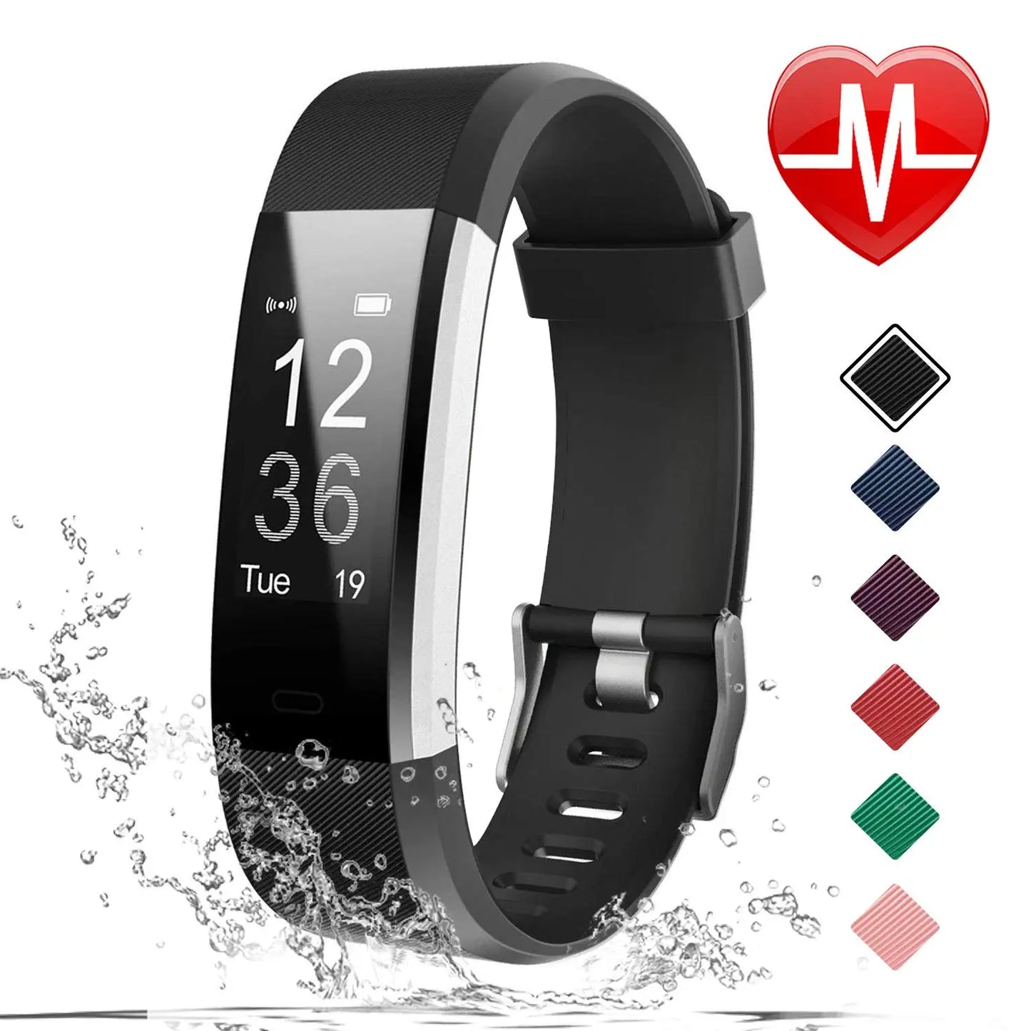 Smart Sports Bracelet Men and Women Pedometer Heart Rate Blood Pressure Fitness Tracker Smartwatch Bluetooth for iOS android+BOX