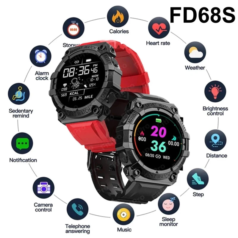 FD68S Smart Watch 2024 Women Men Waterproof Heart Rate Monitor Sleep Smart Bracelet For Ios Android Reloj Inteligente Hombre