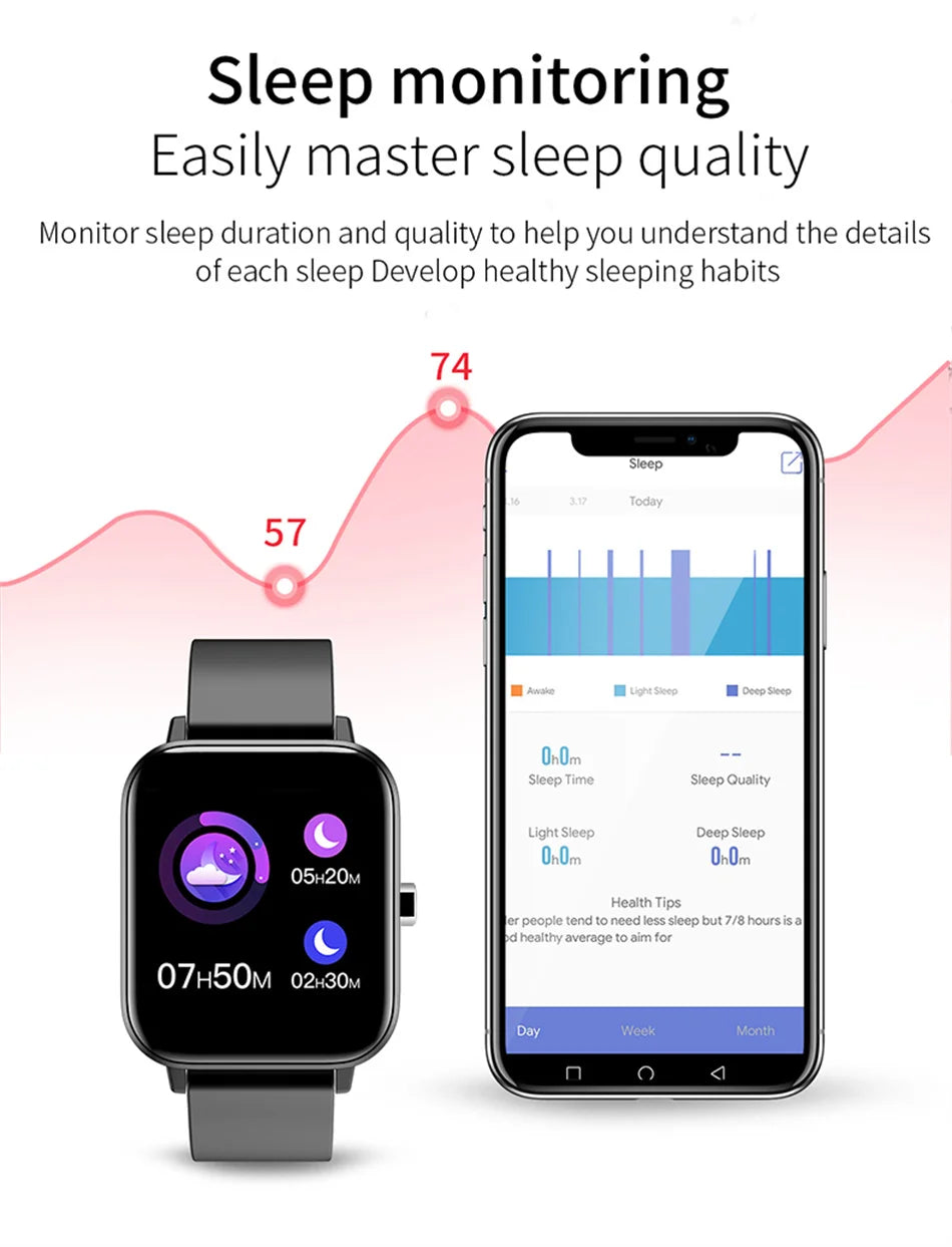 2024 New Smart Watch Men Blood Oxygen Monitoring Sports Fitness Man Woman Body Temperature Monitor Smart Watch For Android IOS