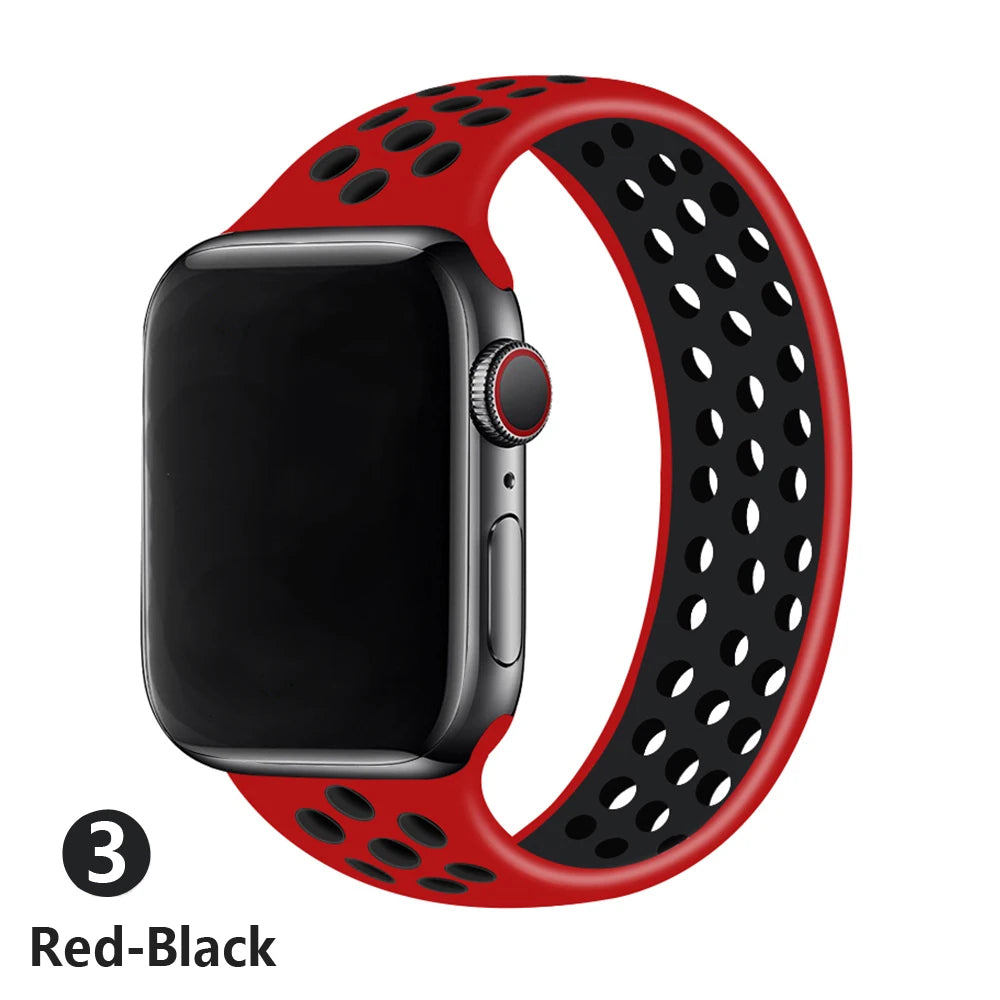 strap For Apple Watch Band 45mm/41mm 44mm 40mm 49mm 42mm 45 mm silicone Elastic solo bracelet iWatch ultra 2 Serie 3 SE 6 7 8 9