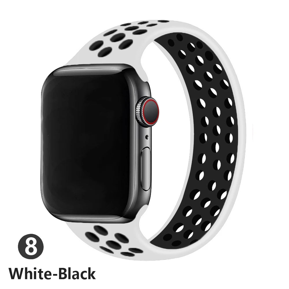 strap For Apple Watch Band 45mm/41mm 44mm 40mm 49mm 42mm 45 mm silicone Elastic solo bracelet iWatch ultra 2 Serie 3 SE 6 7 8 9