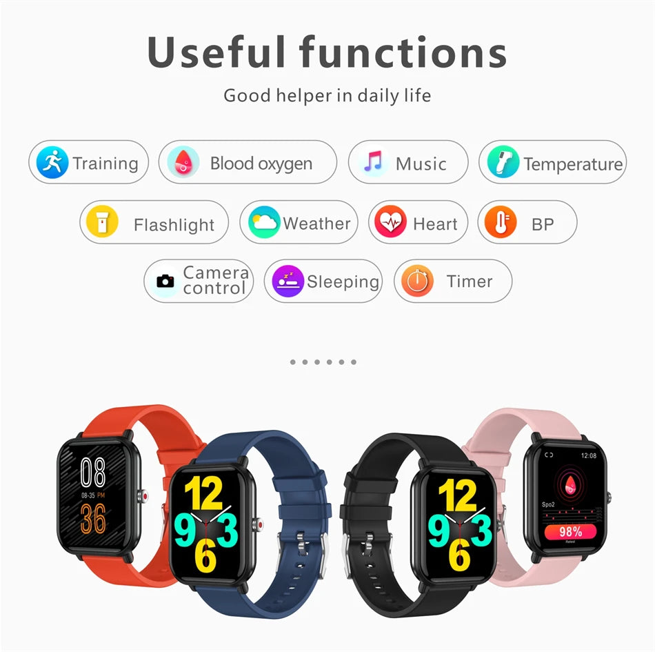 LIGE 2024 New Smart watch Ladies Full Touch Screen Sports Fitness watch IP67 Waterproof Bluetooth For Android IOS Smartwatch Men