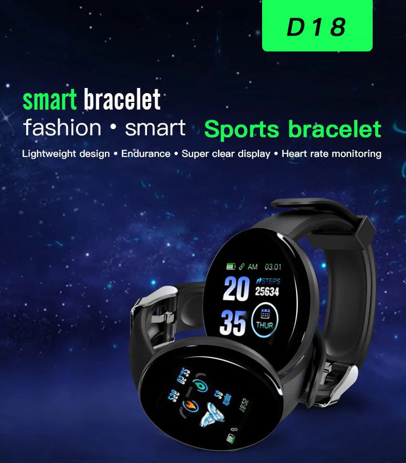 D18 119 Plus Smartwatch For Bluetooth Smart Watch Men Blood Pressure Women Smart Band Sports Tracker Smartband For IOS Android