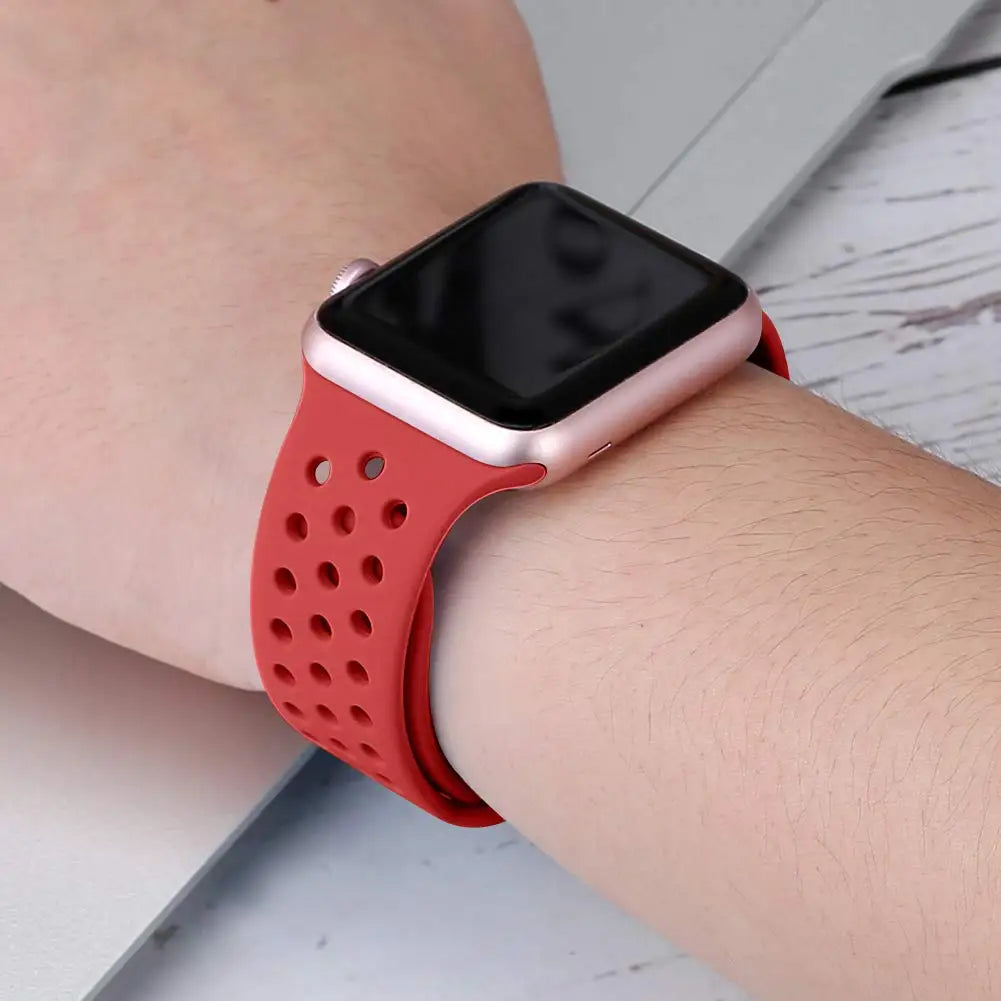 Silicone Strap For Apple Watch Series 9 8 7 41mm 45mm Band Ultra/Ultra 2 49mm Bracelet For Apple Watch SE 7 6 5 40mm 44mm Correa