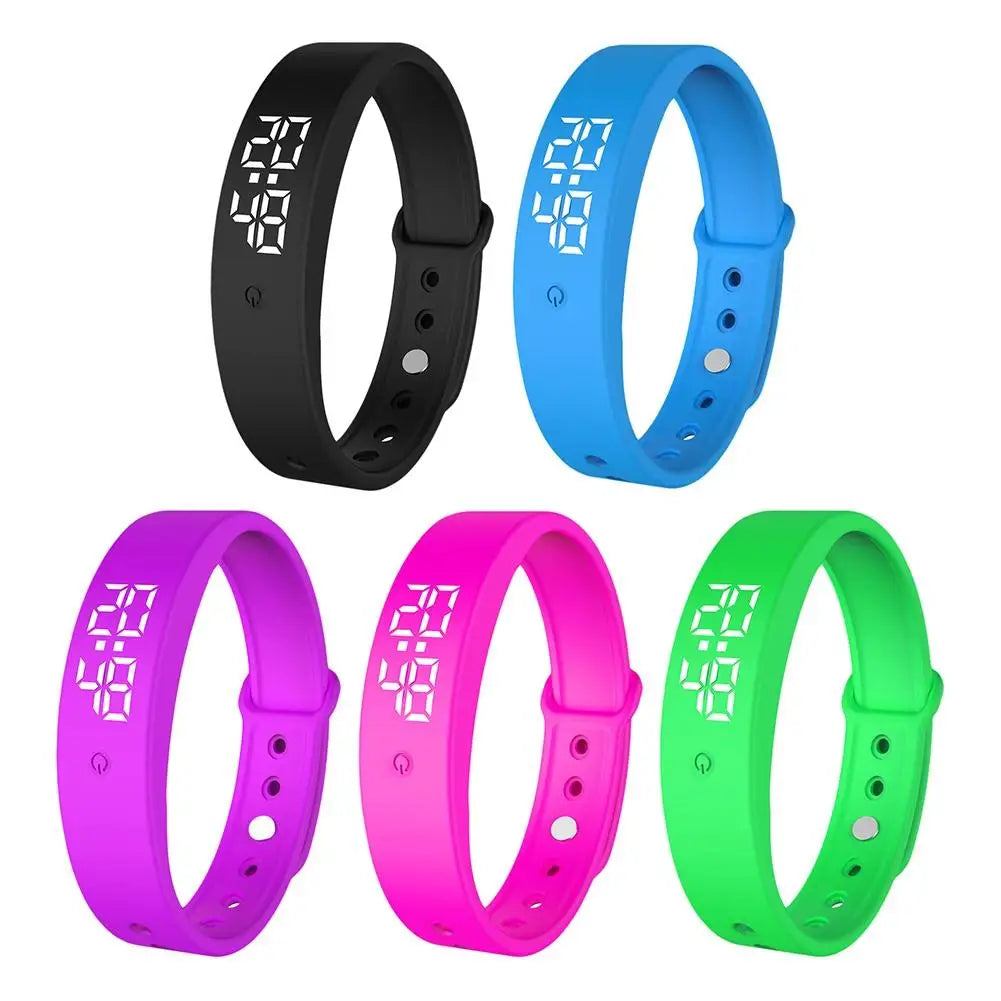 V9 LED Digital Smart Bracelet Clock Body Temperature Monitor Smart Band Wrist Watch Vibration Alarm Sports Wristband Smartband