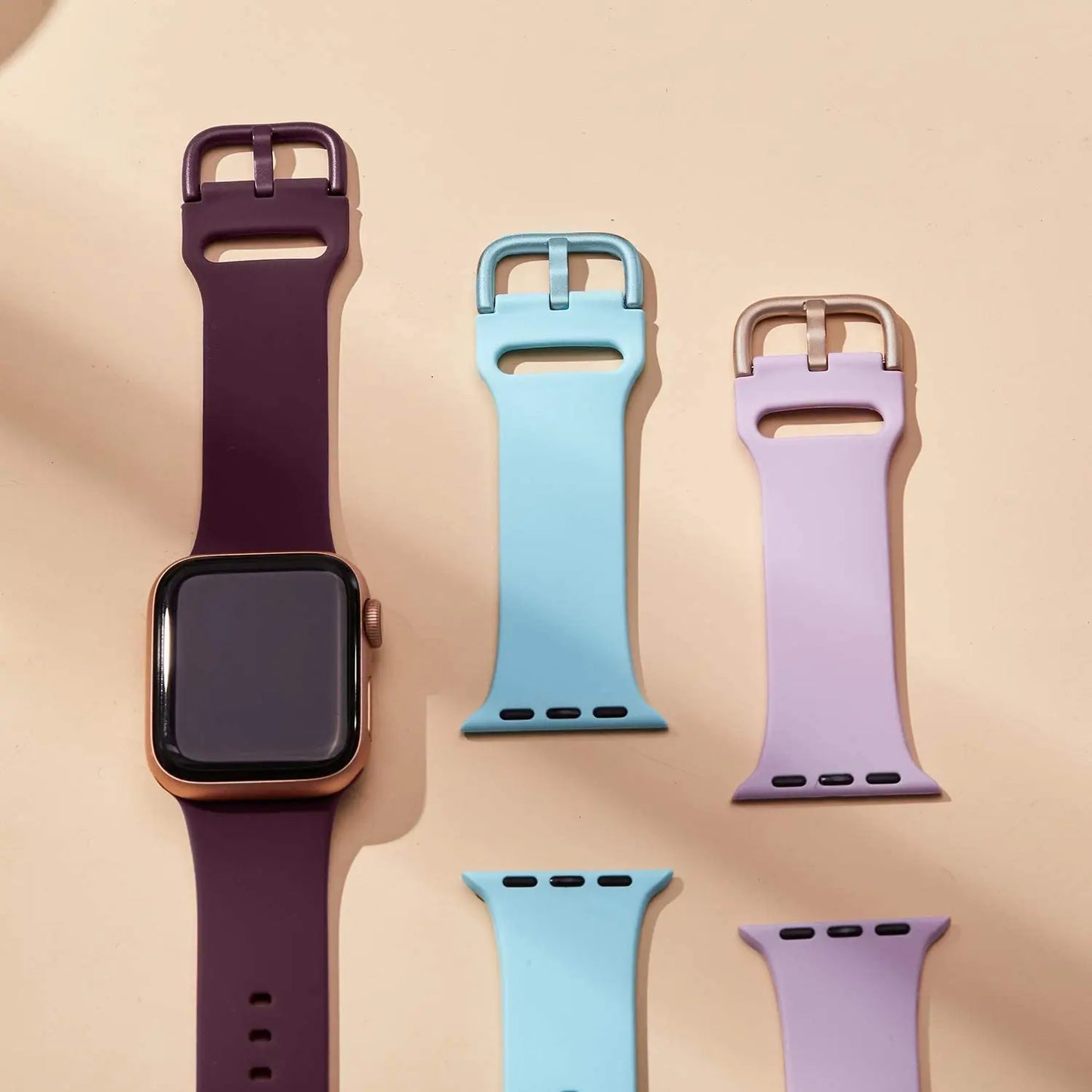 Silicone Strap For Apple Watch Band 9 8 7 45mm 41mm Ultra 49mm Sports Bracelet Colour Buckle iWatch 6 5 4 SE 44mm 42mm 40mm Belt