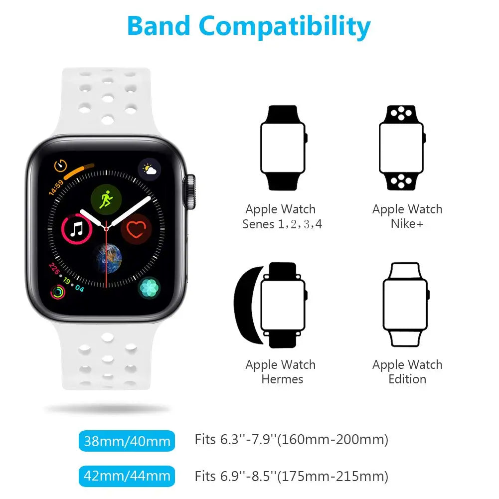 Silicone Strap For Apple Watch Series 9 8 7 41mm 45mm Band Ultra/Ultra 2 49mm Bracelet For Apple Watch SE 7 6 5 40mm 44mm Correa