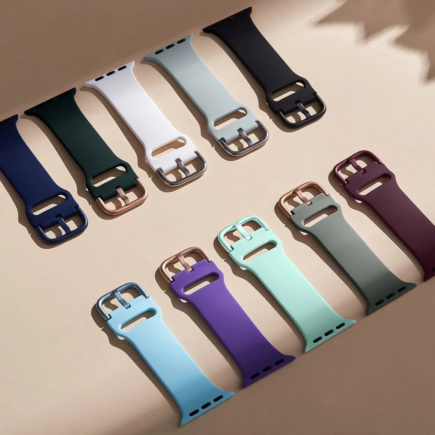 Silicone Strap For Apple Watch Band 9 8 7 45mm 41mm Ultra 49mm Sports Bracelet Colour Buckle iWatch 6 5 4 SE 44mm 42mm 40mm Belt