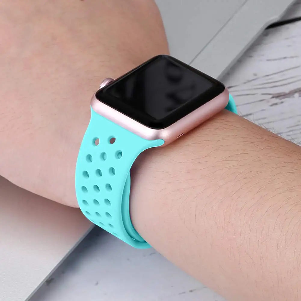 Silicone Strap For Apple Watch Series 9 8 7 41mm 45mm Band Ultra/Ultra 2 49mm Bracelet For Apple Watch SE 7 6 5 40mm 44mm Correa