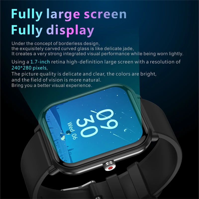 LIGE 2024 New Smart watch Ladies Full Touch Screen Sports Fitness watch IP67 Waterproof Bluetooth For Android IOS Smartwatch Men