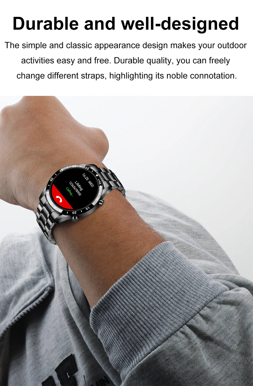 LIGE 2024 Smart Watch For Men Full Circle Touch Screen Bluetooth Call Men Smartwatch Waterproof Sport Activity Fitness Watch+Box