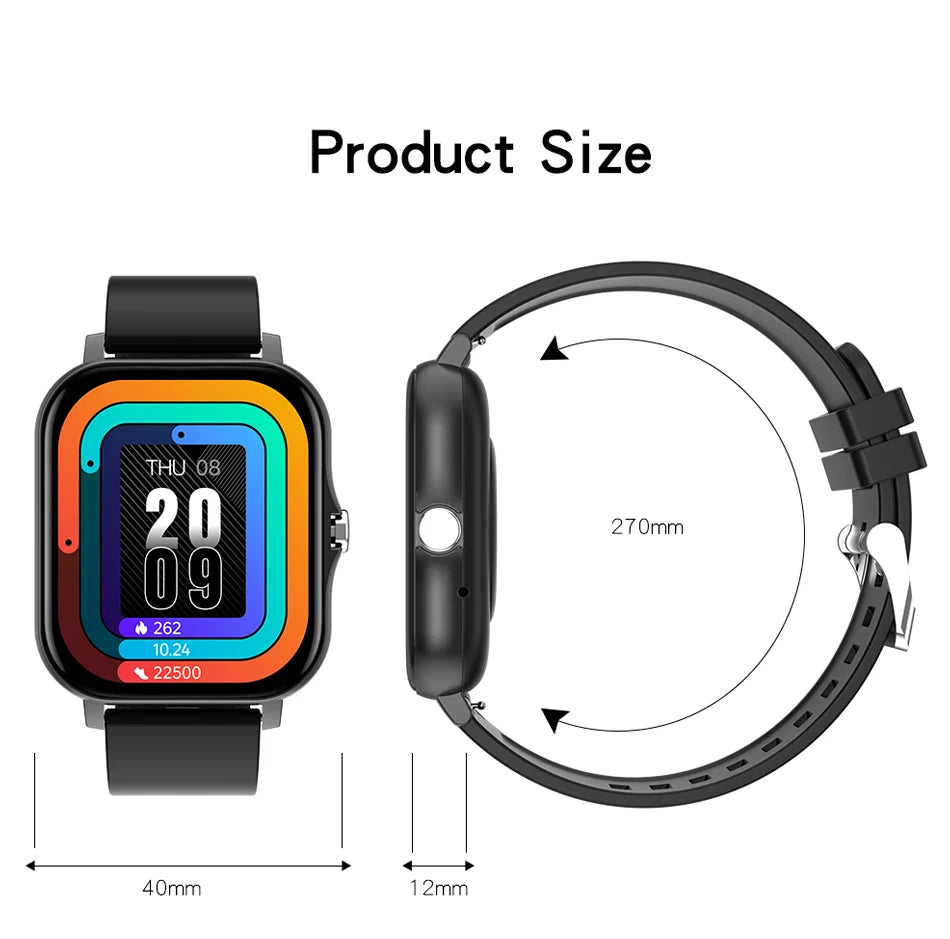 2024 Women Smart Watch Men Full Touch Screen Heart Rate Fitness Tracker Ladies Watch Bluetooth Call Smart Clock for Android IOS