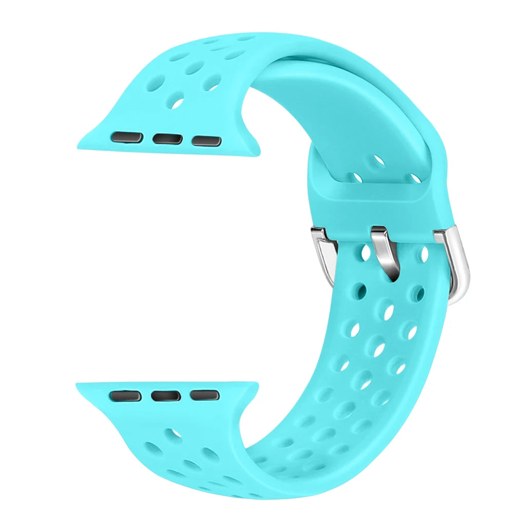 Silicone Strap For Apple Watch Series 9 8 7 41mm 45mm Band Ultra/Ultra 2 49mm Bracelet For Apple Watch SE 7 6 5 40mm 44mm Correa