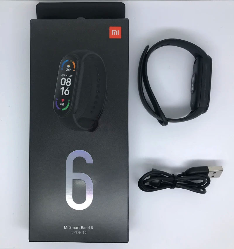 Xiaomi Mi Band 6 Smart Wristband AMOLED Blood Oxygen Fitness Traker Heart Rate Bluetooth Waterproof Miband 5