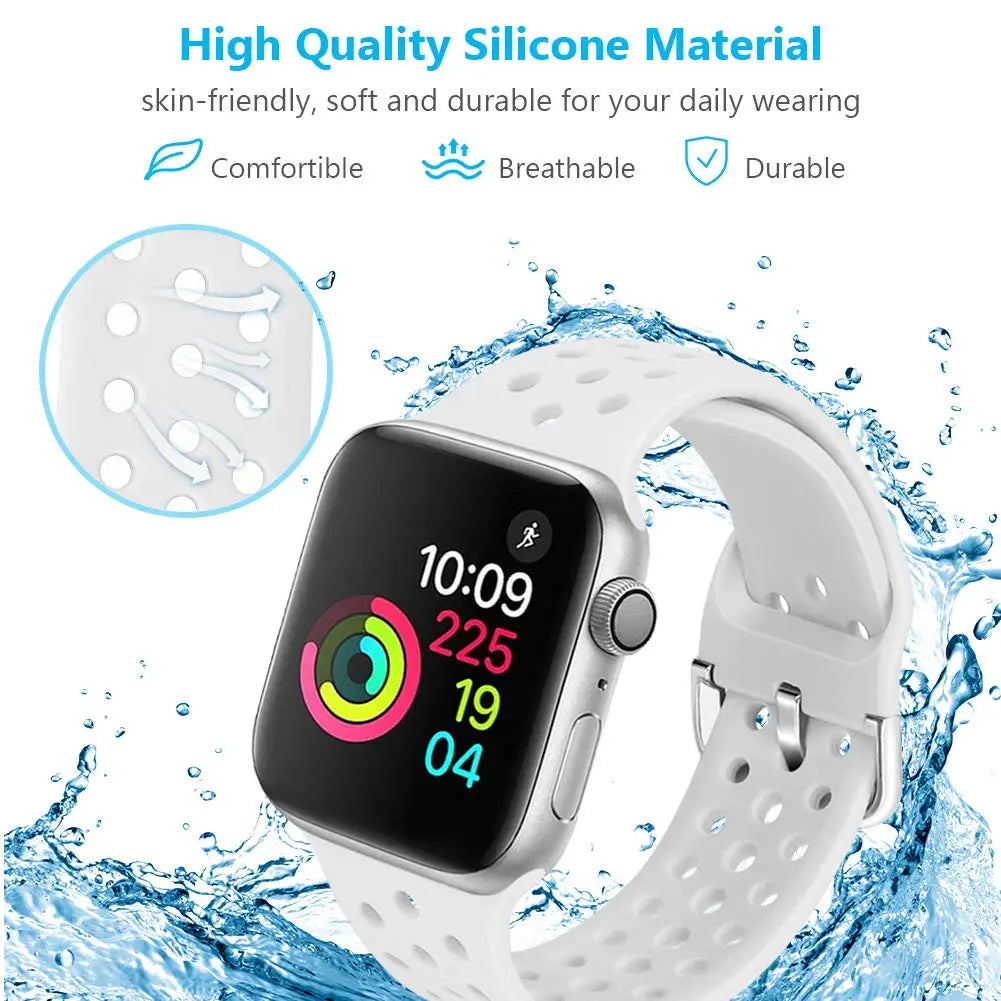 Silicone Strap For Apple Watch Series 9 8 7 41mm 45mm Band Ultra/Ultra 2 49mm Bracelet For Apple Watch SE 7 6 5 40mm 44mm Correa