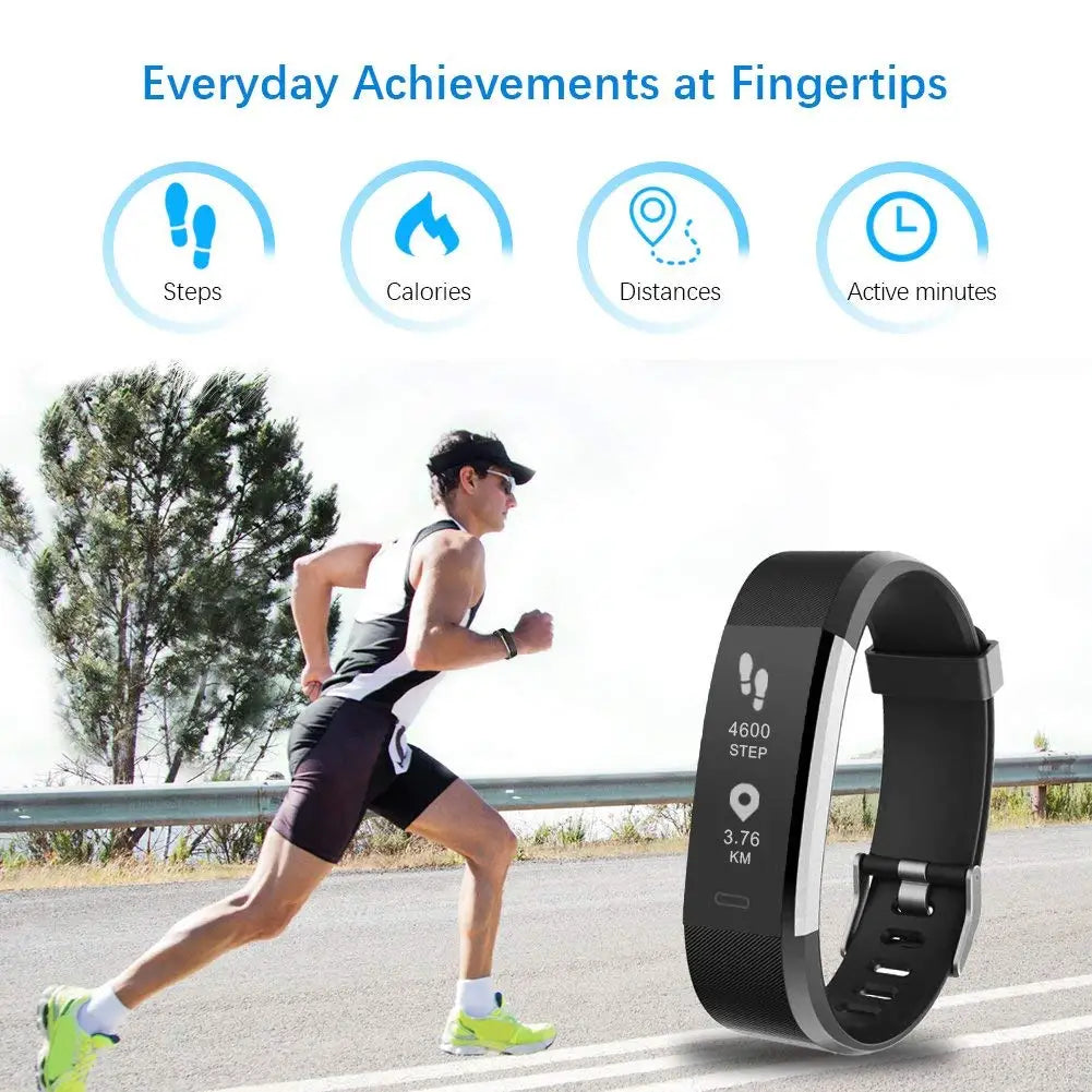 Smart Sports Bracelet Men and Women Pedometer Heart Rate Blood Pressure Fitness Tracker Smartwatch Bluetooth for iOS android+BOX