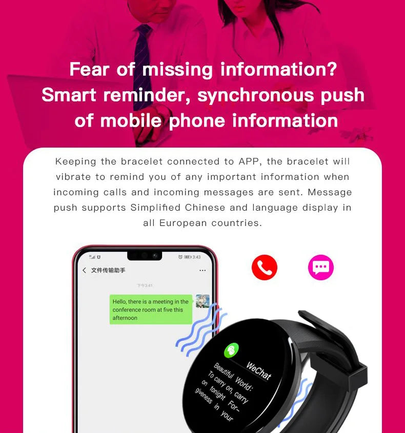 D18 119 Plus Smartwatch For Bluetooth Smart Watch Men Blood Pressure Women Smart Band Sports Tracker Smartband For IOS Android