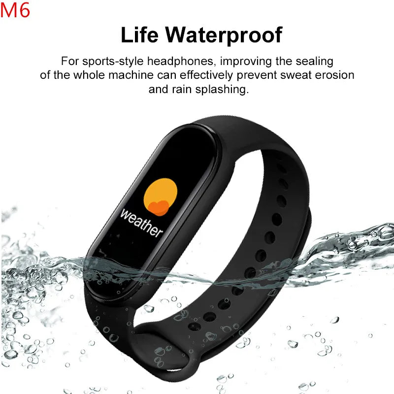 M6 Smart Watch Color Screen Step Counting Multi Sport Fitness Mode Message Reminder Photography Music Remote Control Smart Band