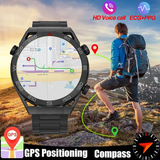 2024 New NFC ECG+PPG Bluetooth Call Smartwatch GPS Track Motion Bracelet Fitness Sport Watch For Huawei Ultimate Smart Watch Men